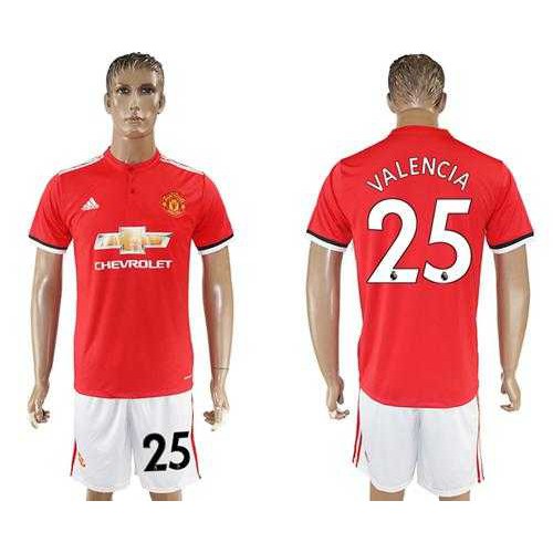 Manchester United #25 Valencia Red Home Soccer Club Jersey