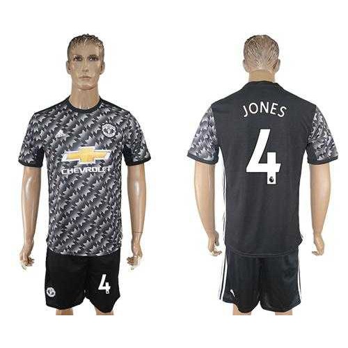Manchester United #4 Jones Black Soccer Club Jersey