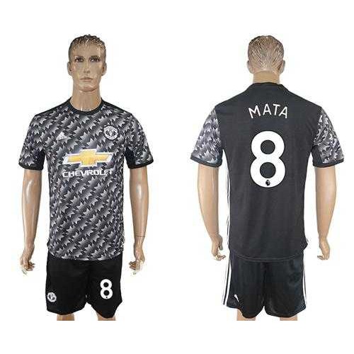 Manchester United #8 Mata Black Soccer Club Jersey