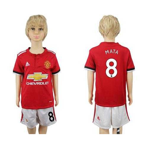 Manchester United #8 Mata Home Kid Soccer Club Jersey