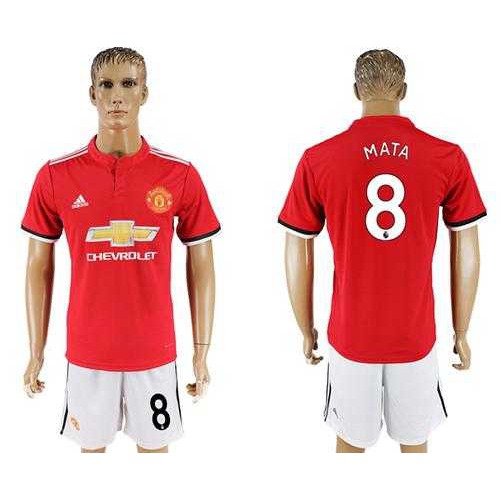 Manchester United #8 Mata Red Home Soccer Club Jersey