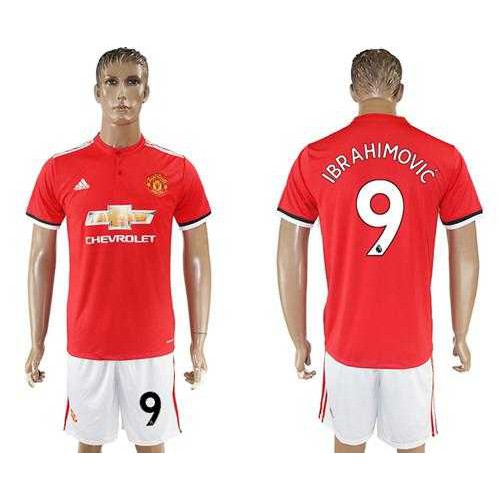 Manchester United #9 Ibrahimovic Red Home Soccer Club Jersey