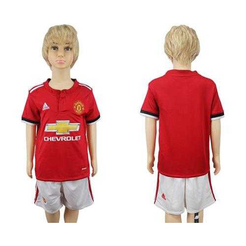 Manchester United Blank Home Kid Soccer Club Jersey