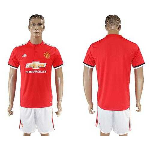 Manchester United Blank Red Home Soccer Club Jersey