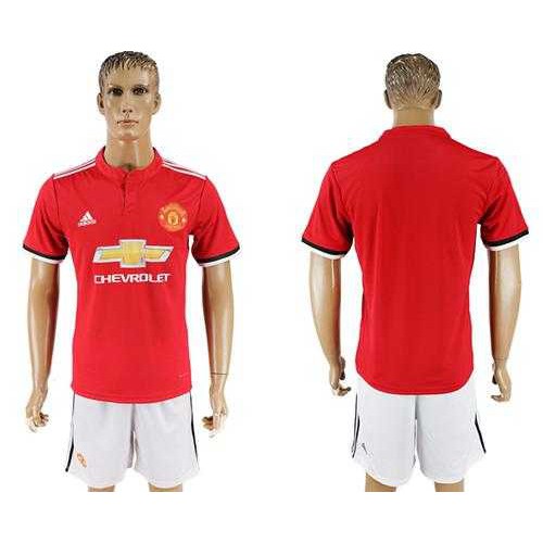 Manchester United Blank Red Home Soccer Club Jersey