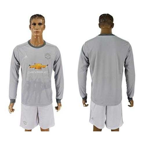 Manchester United Blank Sec Away Long Sleeves Soccer Club Jersey