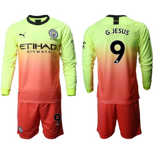 Manchester City #9 G.Jesus Third Long Sleeves Soccer Club Jersey