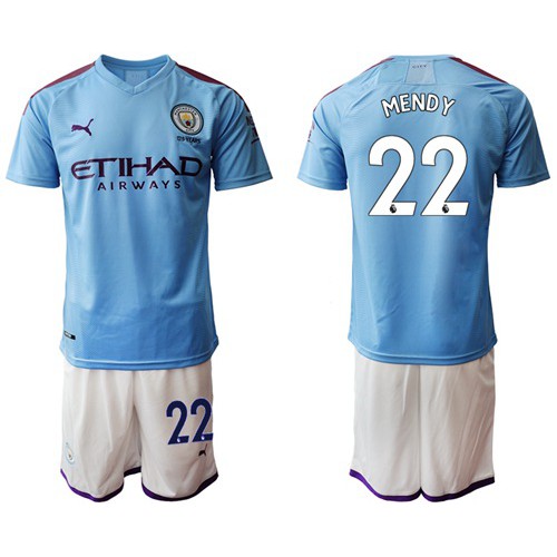 Manchester City #22 Mendy Home Soccer Club Jersey