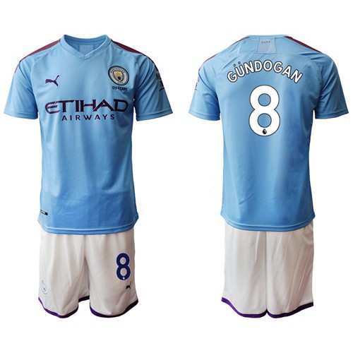 Manchester City #8 Gundogan Home Soccer Club Jersey