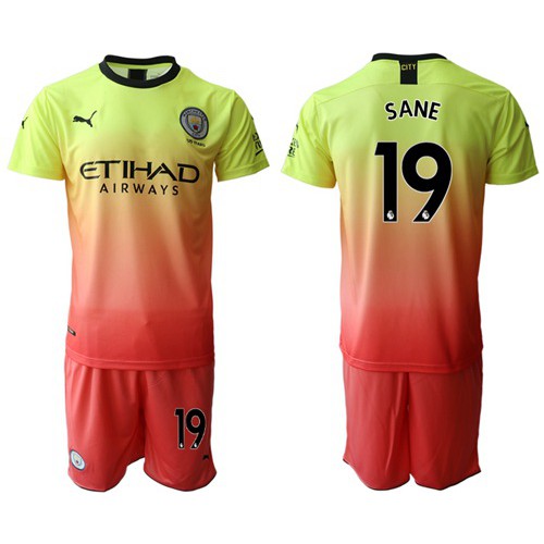Manchester City #19 Sane Away Soccer Club Jersey