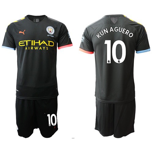 Manchester City #10 Kun Aguero Away Soccer Club Jersey