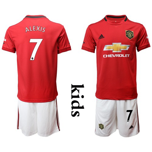 Manchester United #7 Alexis Home Kid Soccer Club Jersey