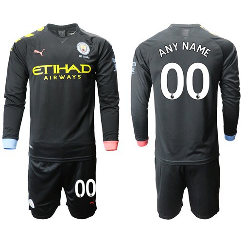 Manchester City Personalized Away Long Sleeves Soccer Club Jersey
