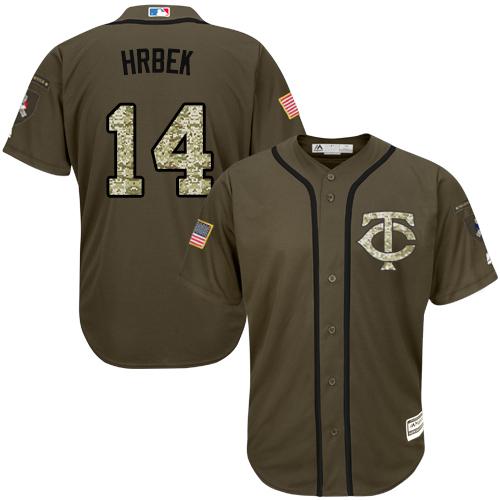 Minnesota Twins #14 Kent Hrbek Green Salute to Service Stitched Youth MLB  Jersey