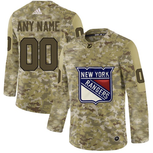 Men’s Adidas Rangers Personalized Camo Authentic NHL Jersey