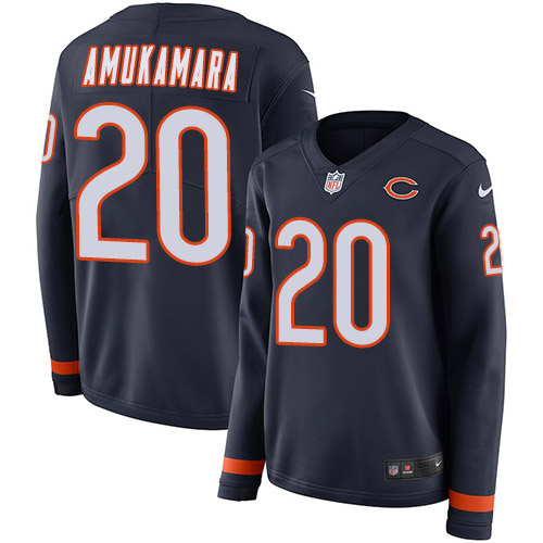 Nike Chicago Bears #20 Prince Amukamara Navy Blue Team Color Women’s Stitched NFL Limited Therma Long Sleeve Jersey