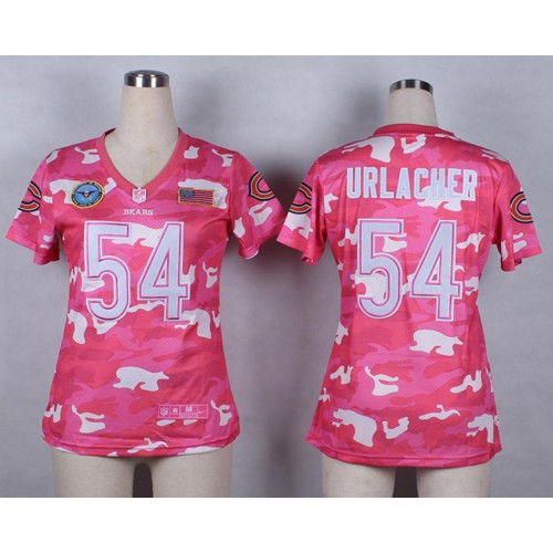 Nike Chicago Bears #54 Brian Urlacher Pink Women’s Stitched NFL Elite Camo Fashion Jersey