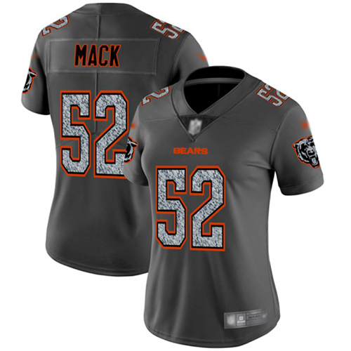 Nike Chicago Bears #52 Khalil Mack Gray Static Women’s Stitched NFL Vapor Untouchable Limited Jersey