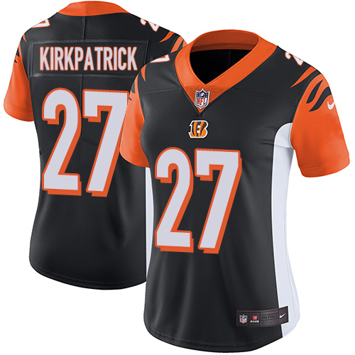 Nike Cincinnati Bengals #27 Dre Kirkpatrick Black Team Color Women’s Stitched NFL Vapor Untouchable Limited Jersey