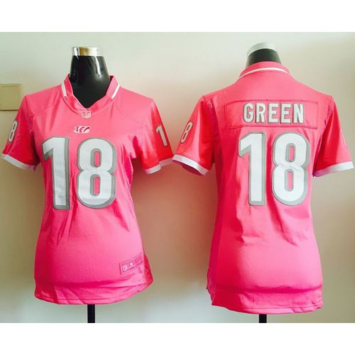 Nike Cincinnati Bengals #18 A.J. Green Pink Women’s Stitched NFL Elite Bubble Gum Jersey