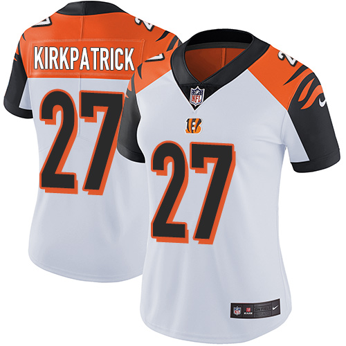 Nike Cincinnati Bengals #27 Dre Kirkpatrick White Women’s Stitched NFL Vapor Untouchable Limited Jersey