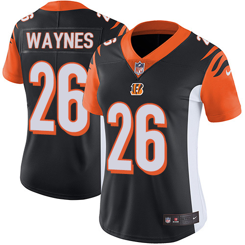 Nike Cincinnati Bengals #26 Trae Waynes Black Team Color Women’s Stitched NFL Vapor Untouchable Limited Jersey
