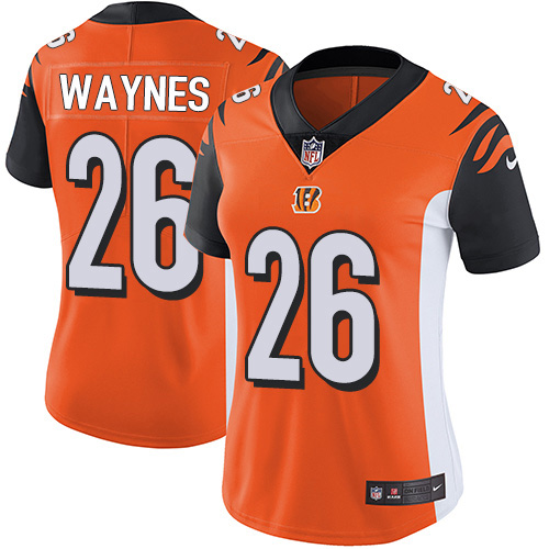 Nike Cincinnati Bengals #26 Trae Waynes Orange Alternate Women’s Stitched NFL Vapor Untouchable Limited Jersey