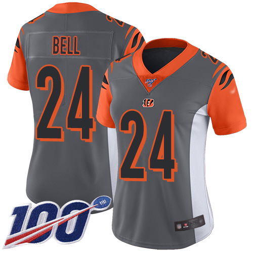 Nike Cincinnati Bengals #24 Vonn Bell Silver Women’s Stitched NFL Limited Inverted Legend 100th Season Jersey