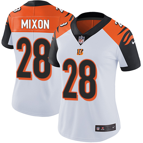 Nike Cincinnati Bengals #28 Joe Mixon White Women’s Stitched NFL Vapor Untouchable Limited Jersey