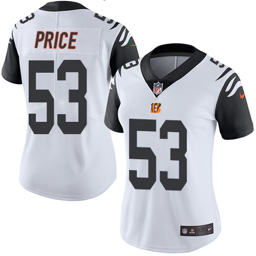 Nike Cincinnati Bengals #53 Billy Price White Women’s Stitched NFL Limited Rush Jersey
