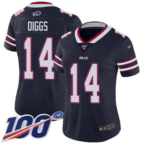 Nike Buffalo Bills #14 Stefon Diggs Navy Women’s Stitched NFL Limited Inverted Legend 100th Season Jersey