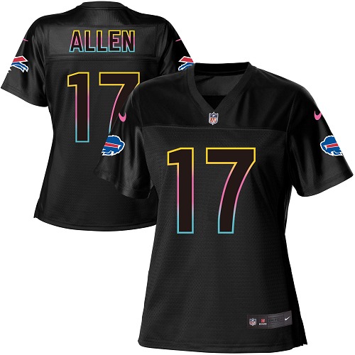 Nike Buffalo Bills #17 Josh Allen Black Women’s NFL Fashion Game Jersey