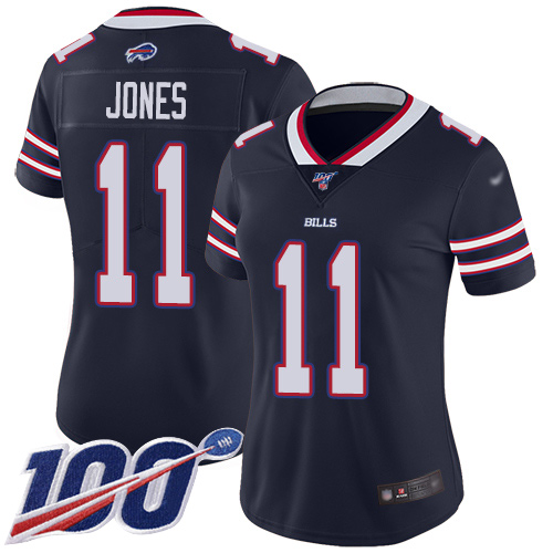 Nike Buffalo Bills #11 Zay Jones Navy Women’s Stitched NFL Limited Inverted Legend 100th Season Jersey