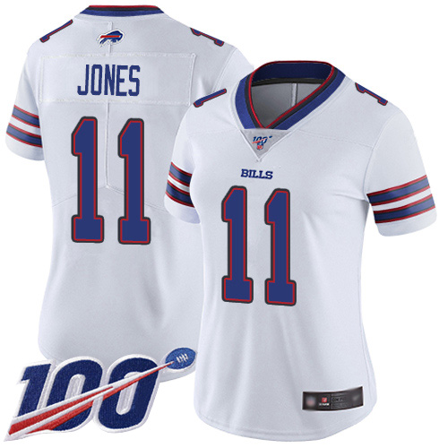 Nike Buffalo Bills #11 Zay Jones White Women’s Stitched NFL 100th Season Vapor Limited Jersey
