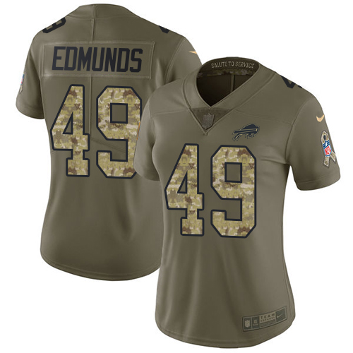 Nike Buffalo Bills #49 Tremaine Edmunds Olive/Camo Women’s Stitched NFL Limited 2017 Salute to Service Jersey
