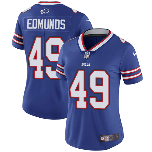 Nike Buffalo Bills #49 Tremaine Edmunds Royal Blue Team Color Women’s Stitched NFL Vapor Untouchable Limited Jersey