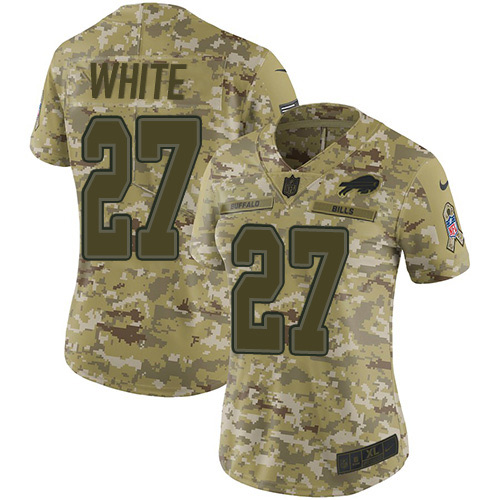 Nike Buffalo Bills #27 Tre’Davious White Camo Women’s Stitched NFL Limited 2018 Salute to Service Jersey