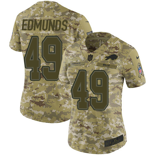 Nike Buffalo Bills #49 Tremaine Edmunds Camo Women’s Stitched NFL Limited 2018 Salute to Service Jersey