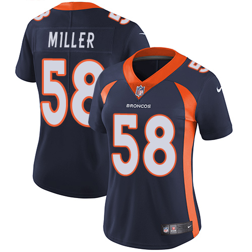 Nike Denver Broncos #58 Von Miller Blue Alternate Women’s Stitched NFL Vapor Untouchable Limited Jersey