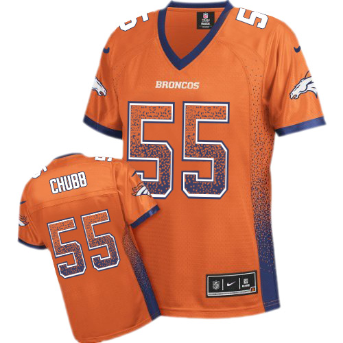 Nike Denver Broncos #55 Bradley Chubb Orange Team Color Women’s Stitched NFL Elite Drift Fashion Jersey