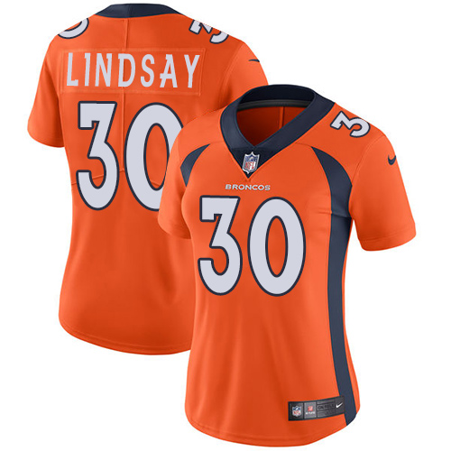 Nike Denver Broncos #30 Phillip Lindsay Orange Team Color Women’s Stitched NFL Vapor Untouchable Limited Jersey