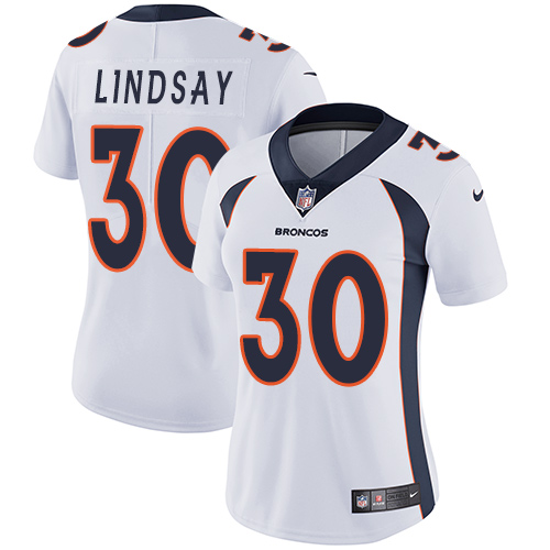 Nike Denver Broncos #30 Phillip Lindsay White Women’s Stitched NFL Vapor Untouchable Limited Jersey
