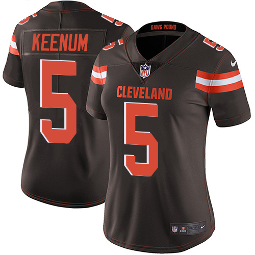 Nike Cleveland Browns #5 Case Keenum Brown Team Color Women’s Stitched NFL Vapor Untouchable Limited Jersey