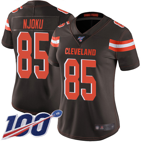 Nike Cleveland Browns No85 David Njoku Gray Women's Stitched NFL Limited Inverted Legend 100th Season Jersey