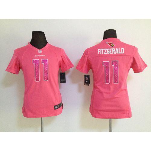 Nike Arizona Cardinals #11 Larry Fitzgerald Pink Sweetheart Women’s Stitched NFL Elite Jersey