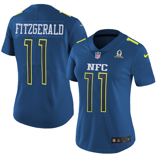 Nike Arizona Cardinals #11 Larry Fitzgerald Navy Women’s Stitched NFL Limited NFC 2017 Pro Bowl Jersey