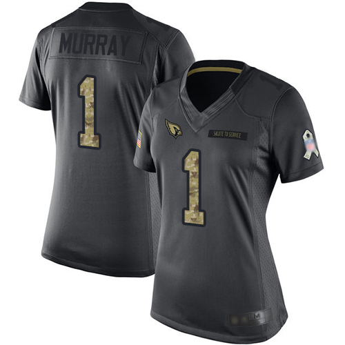 Nike Arizona Cardinals #1 Kyler Murray Black Women’s Stitched NFL Limited 2016 Salute to Service Jersey