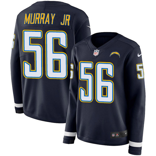 Nike Los Angeles Chargers #56 Kenneth Murray Jr Navy Blue Team Color Women’s Stitched NFL Limited Therma Long Sleeve Jersey
