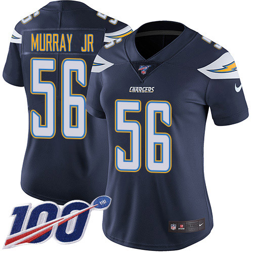 Nike Los Angeles Chargers #56 Kenneth Murray Jr Navy Blue Team Color Women’s Stitched NFL 100th Season Vapor Untouchable Limited Jersey
