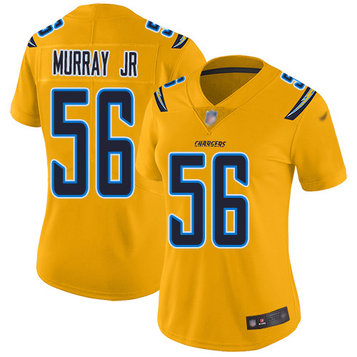 Nike Los Angeles Chargers #56 Kenneth Murray Jr Gold Women’s Stitched NFL Limited Inverted Legend Jersey